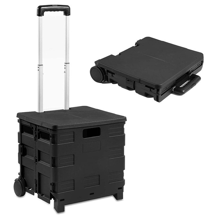 Plastic box on wheels shop with handle